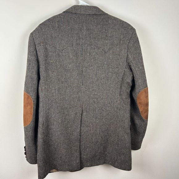 Levis Vintage Western Wear Tweed Wool Elbow Patch Jacket Sports Coat Sz 40R - Picture 2 of 16